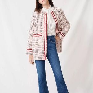Maje Gerona Tweed Button Coat